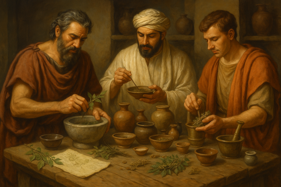 Ancient healers in botanical ritual